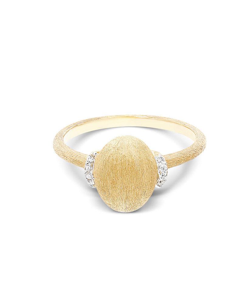 "Élite" gouden ring met boule en diamanten accenten (medium)