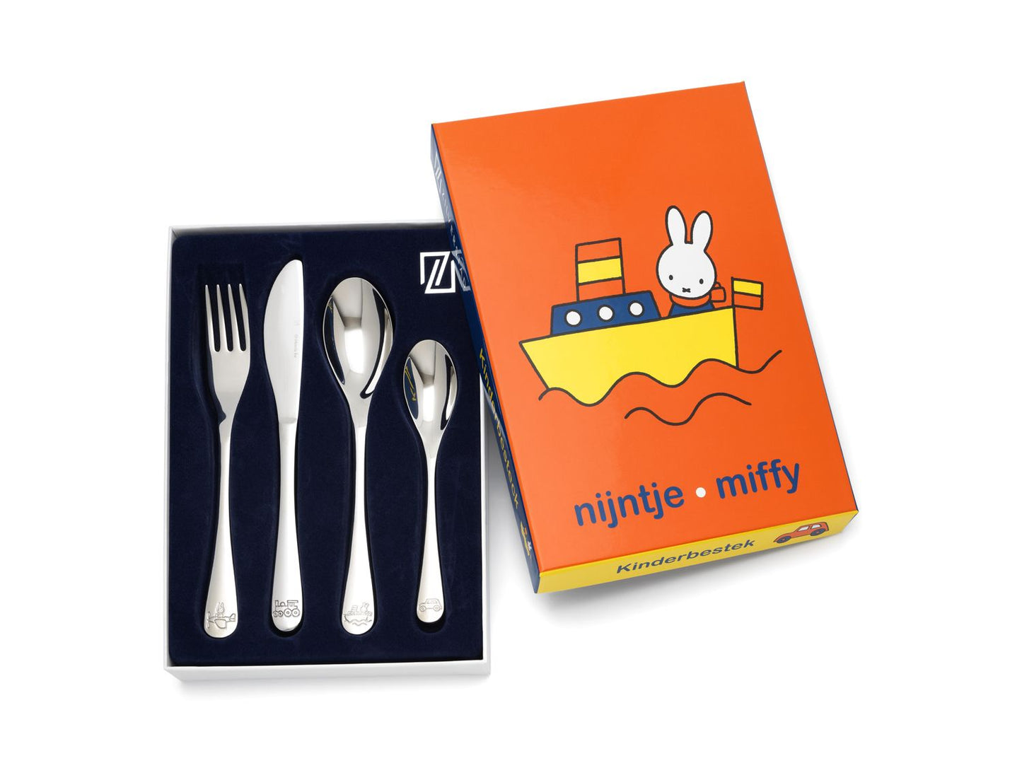 Couverts pour enfants véhicules miffy, 4 pièces, acier inoxydable