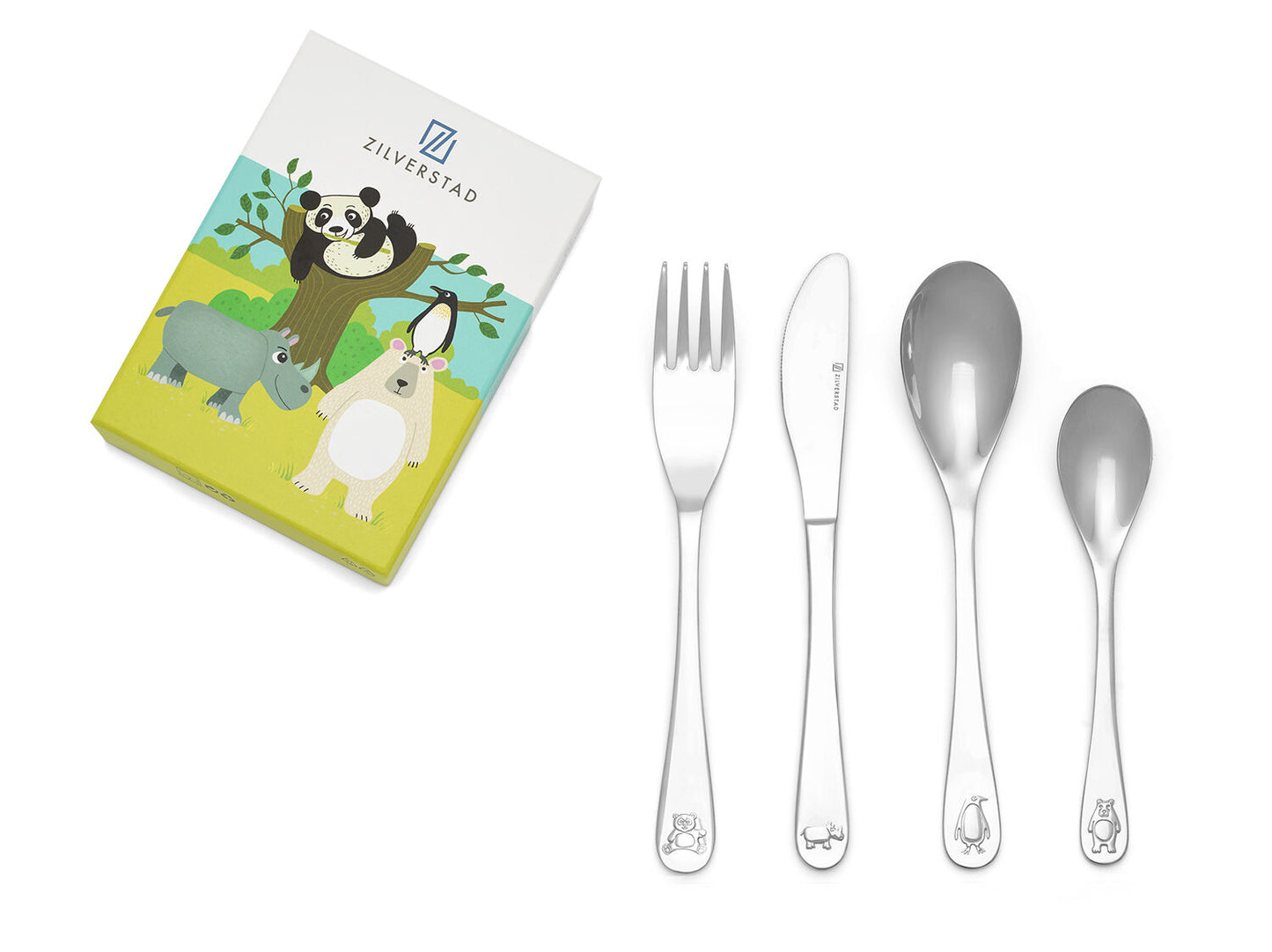 Couverts pour enfants Wildlife, 4 pièces, acier inoxydable