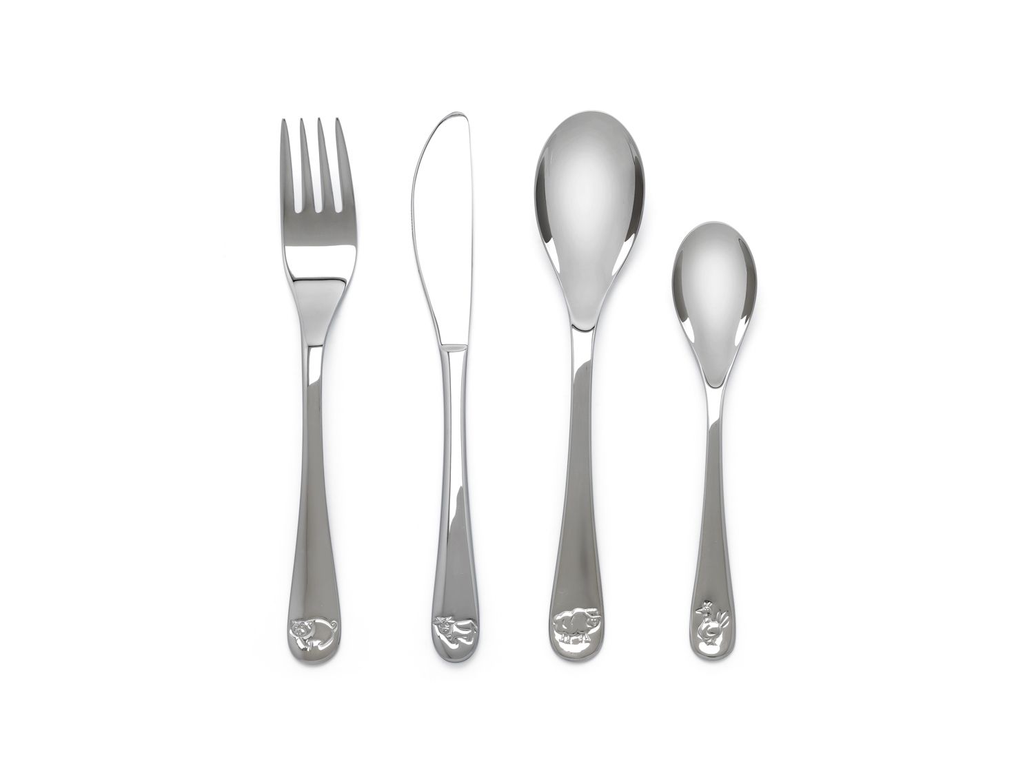 Children's cutlery Farm Animals, 4-piece, stainless steel 18/10