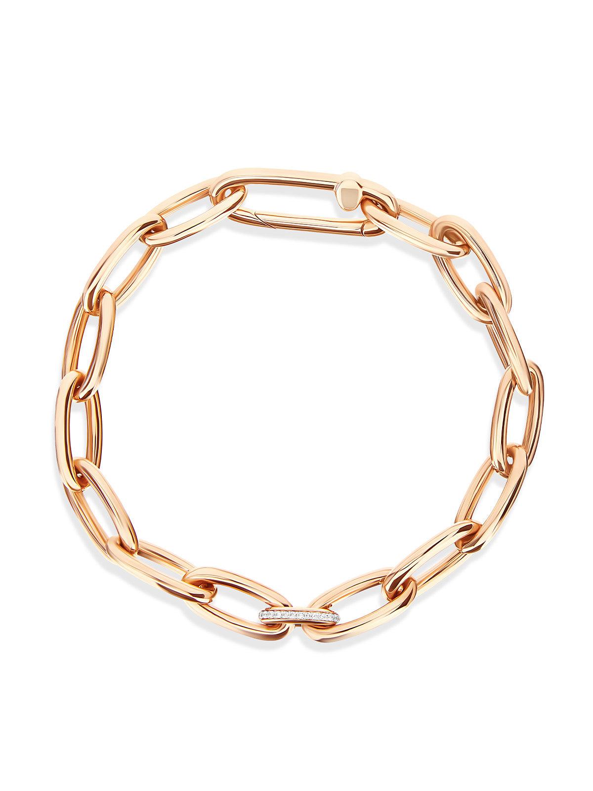 Libera roségouden schakelarmband met diamanten