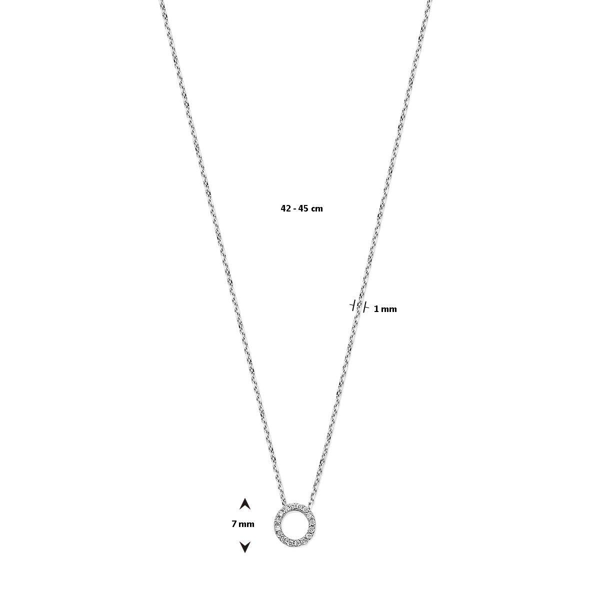 Een Moederdaggeschenk vol Liefde - 14k Collier met diamant (42 - 45cm) - Brunott Juwelier