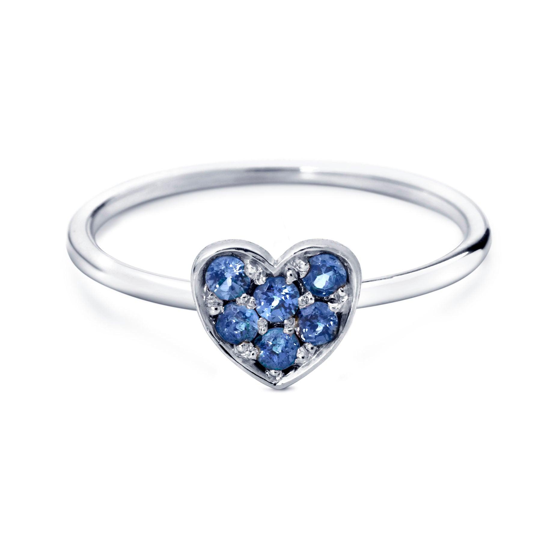 RING HEART PAVÉ 'FOREVER' MET SAFFIER