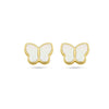 Oorknoppen vlinder parelmoer 14k geelgoud - 40.28915 - Brunott Juwelier