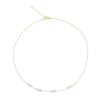 AZURE "AMULETS" GOLD AND MILKY AQUAMARINE NECKLACE