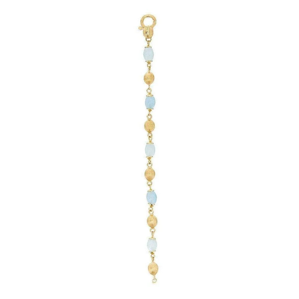 "AZURE" GOLD AND AQUAMARINE CASUAL BRACELET