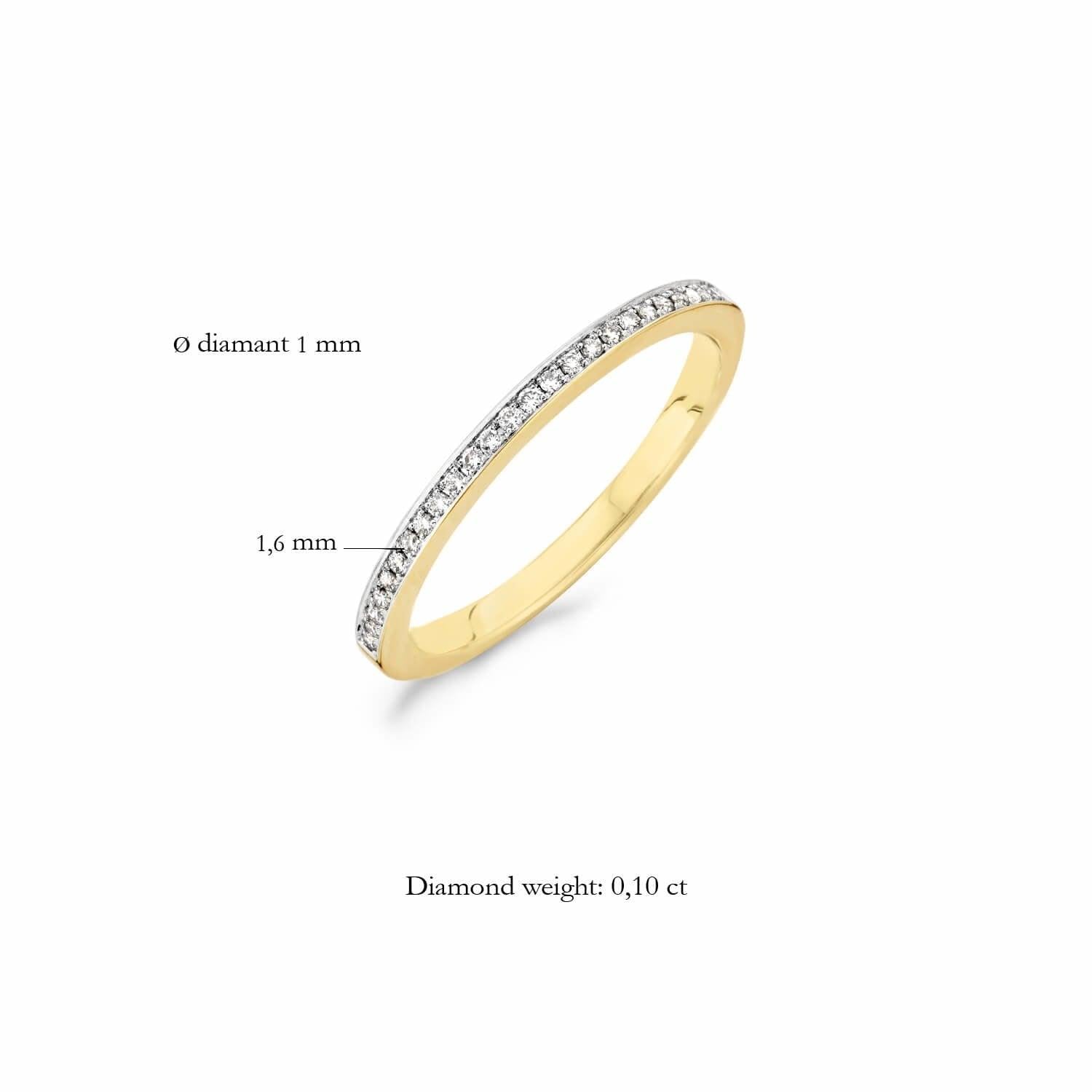 BLUSH DIAMONDS RING 1607BDI 14 K GEEL EN WITGOUD - Brunott Juwelier