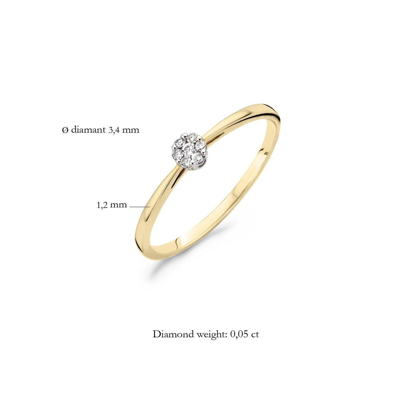 BLUSH DIAMONDS RING 1608BDI - 14 K GEEL EN WITGOUDEN - Brunott Juwelier