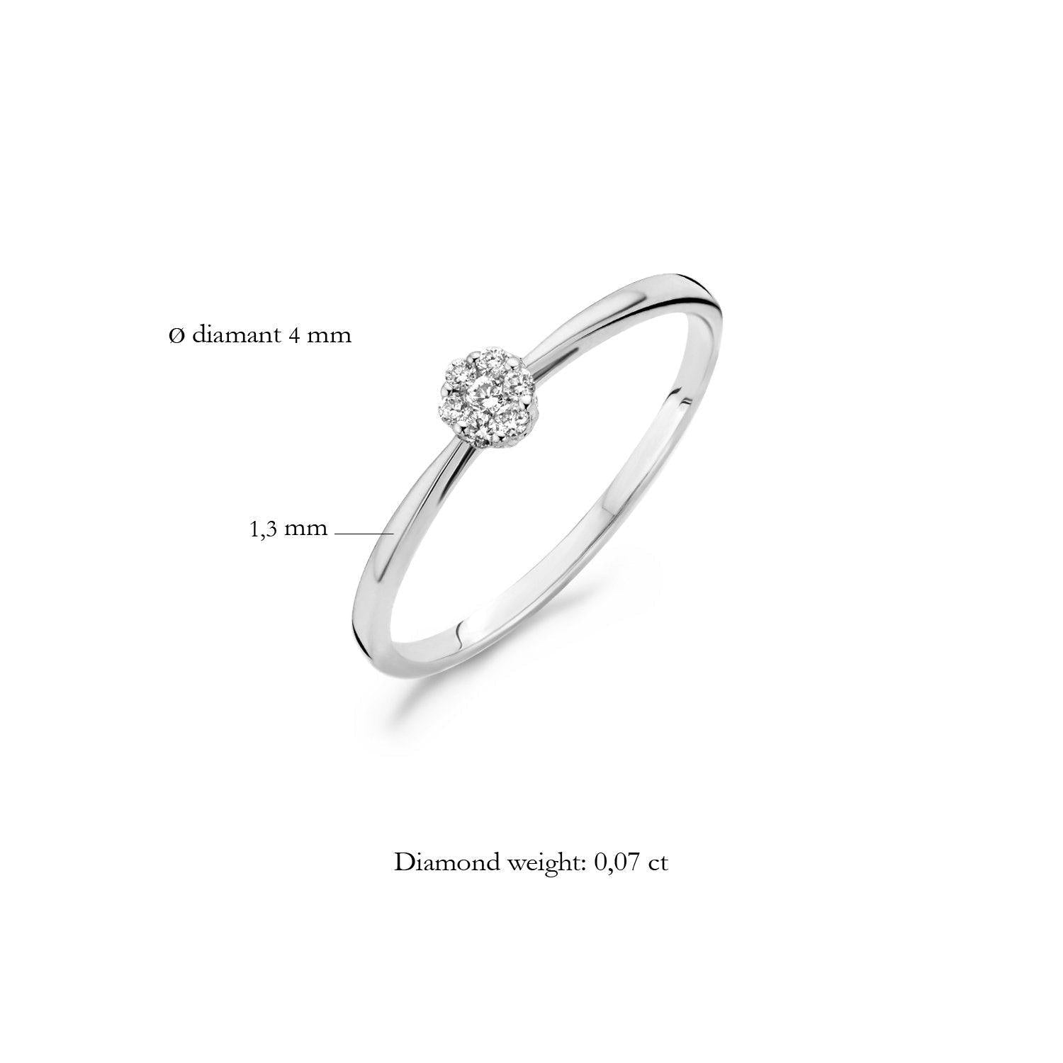 BLUSH DIAMONDS RING 1609WDI - 14 K WITGOUD - Brunott Juwelier