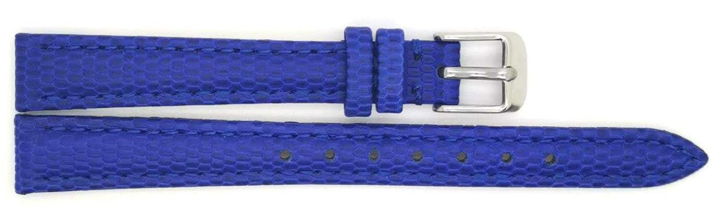 Horlogeband - BBS basic - Hagedis Print - Hard blauw