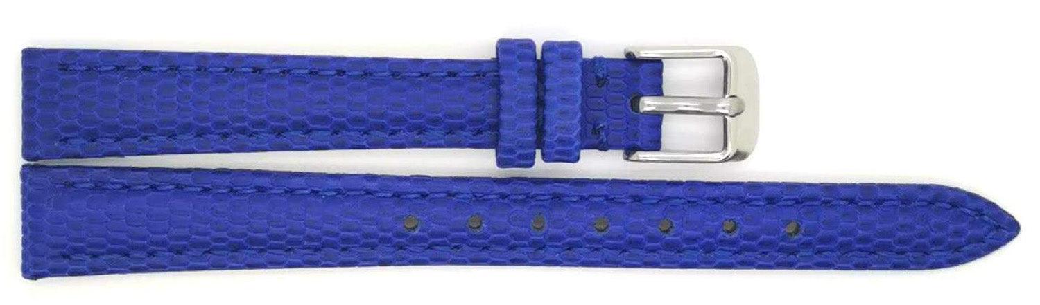 Horlogeband - BBS basic - Hagedis Print - Hard blauw