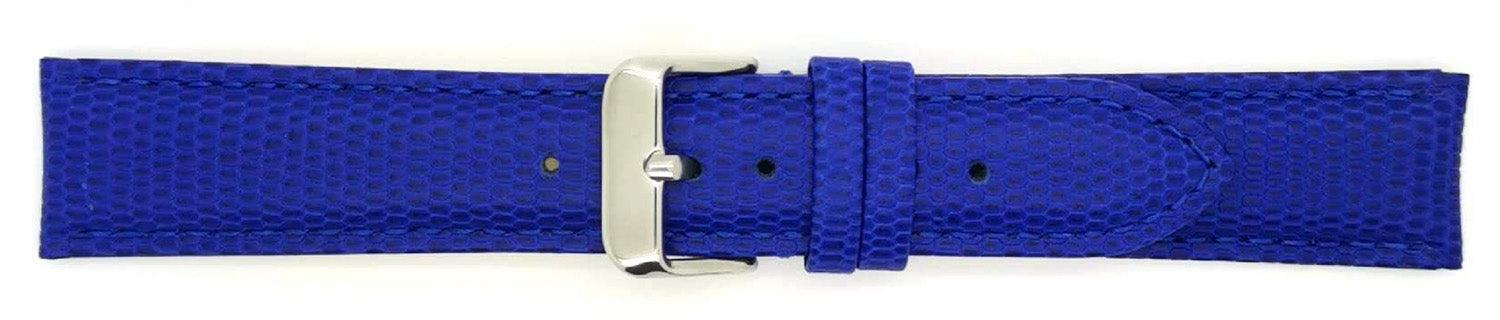 Horlogeband - BBS basic - Hagedis Print - Hard blauw