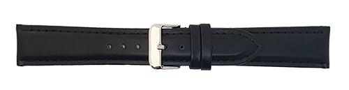 Horlogeband - BBS basic - Echt kalfsleer - Zwart