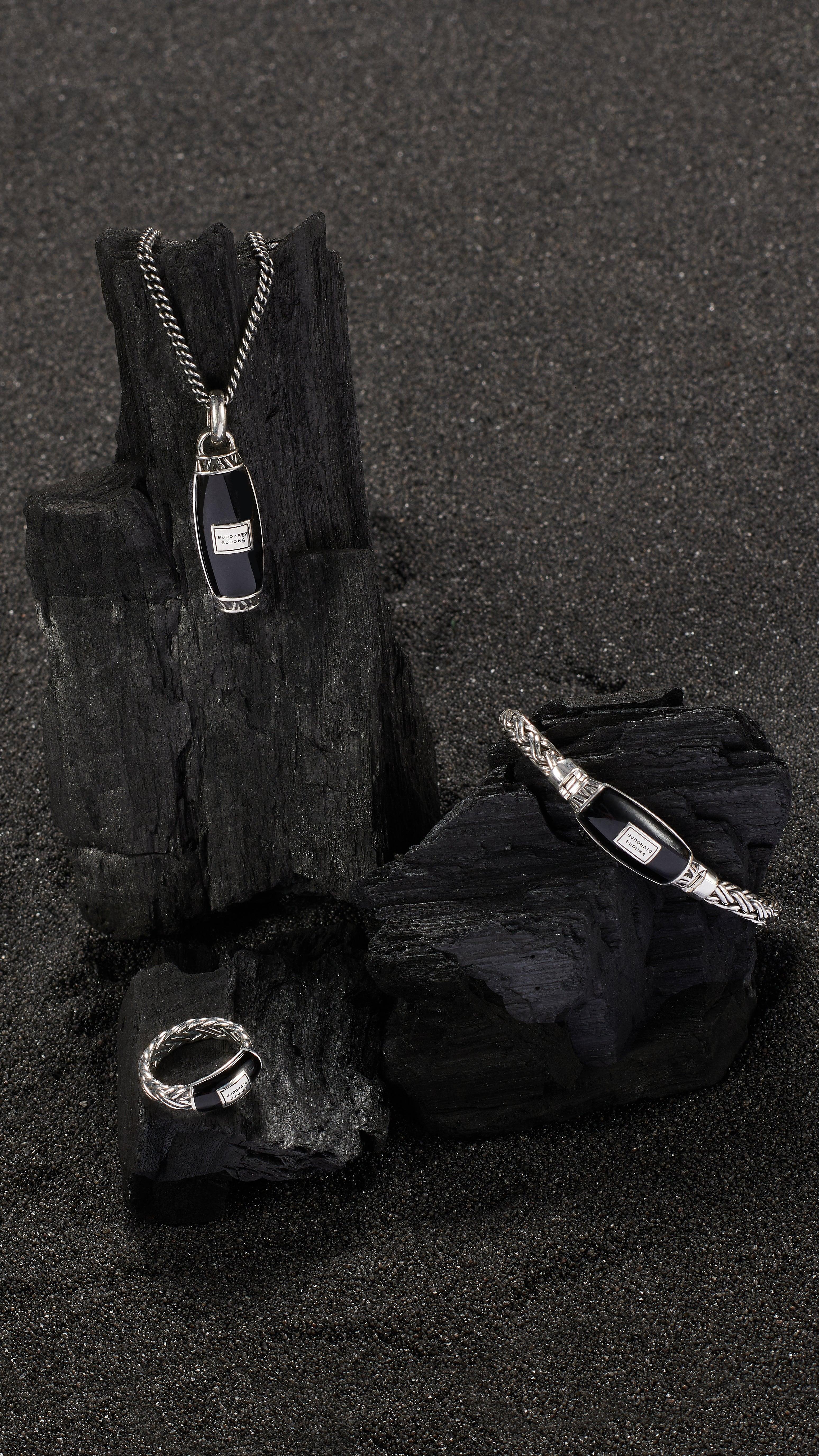Katja XS Black Onyx Ring Silver - Brunott Juwelier