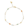 RAINBOW “AMULETS” GOLD BOULES AND NATURAL STONES ANKLET